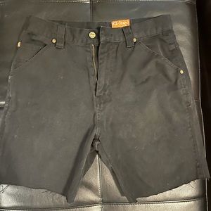 Black jean shorts. Boyfriend fit.